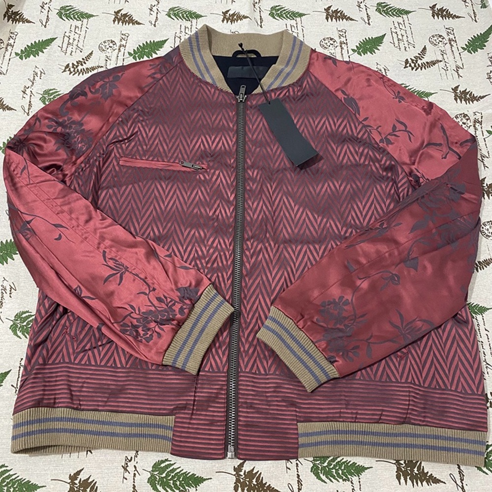 Men's Burgundy Patterned Jacket